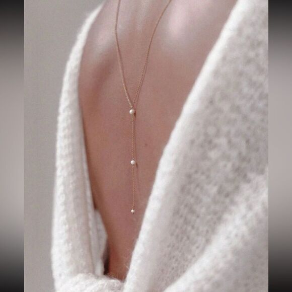 Boho pearl drop necklace N505 - Picture 1 of 3